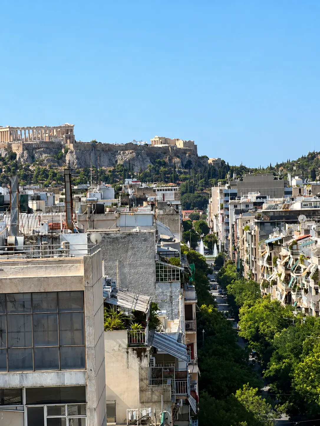 7th Floor Athens Centre Penthouse, Victoria Square, Athens Centre, Parthenon and the Acropolis seen from the penthouse