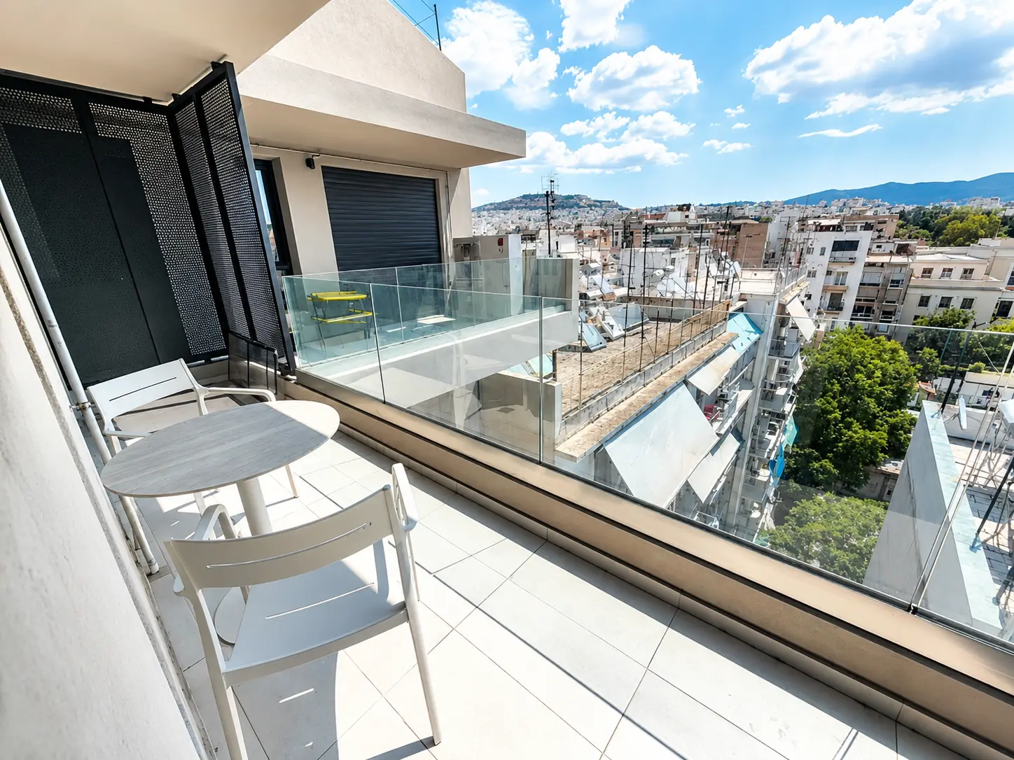 7th Floor Athens Centre Penthouse, Victoria Square, Athens Centre, terrace with views over Athens toward Lycabettus Hill